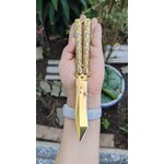 มีดบาลิซอง (มีดควง) โกลเด้นสเก๊า บ่งบอกความเป็นตัวคุณ ด้ามจับประดับหัวกระโหลกปาดสีเงิน จุดควงทางเราทำน๊อตให้ก่อนส่งทุกเล่ม รูปทรงดุดันและมีสไตล์ ควงคล่อง มาพร้อมคลิปหนีบกระเป๋า