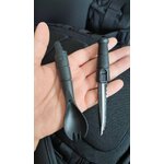 สุดยอดช้อน-ส้อม-มีด 3-in-1 สำหรับสาย Outdoor และนักเดินทาง! 🎯ซ่อนมีดคม: ดึงแยกตัว Spork ออก จะพบมีดใบหยักซ่อนอยู่ (ยาว 2.5 นิ้ว)