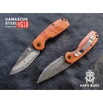 🔥มีดดามัสกัสแท้🔥มีดพับเหล็กลายตีทบ HAPS BUGS มีดพับ size น่ารัก มาในอารมณ์ของธรรมชาติ 100%