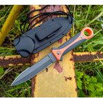 มีดใบตาย + มีดห้อยคอ มีดพก ที่เป็นได้ทั้งมีดใช้งาน และมีดห้อยคอ ตัวซองมีดเป็นพลาสติกแข็ง มีเชือกคล้องไว้สำหรับห้อยคอ และด้านข้างของซอง ยังมีหูกระต่าย ไว้คล้องเข็มขัด แล้วแต่ผู้ใช้จะเลือกพกพาแบบไหน ใบมีด 2 คม กึ่งหยัก ใช้งานได้อเนกประสงค์