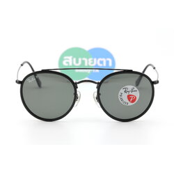 RayBan Round Double Bridge RB3647N 002/58 Polarized Lens
