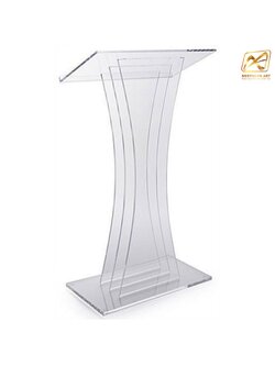 โพเดียม อะคริลิคใส AC-02 ขนาด(W)60 x (L)40 x (H)123 cm. TOP เอียงพร้อมกันตก วัสดุอะคริลิคใส หนา 10-20 มม.