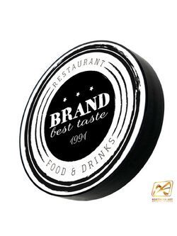 ตู้ไฟLED วงกลม 1 หน้า ขอบสีดำ หน้าเรียบ พร้อมอะคริลิคสีขาว (ราคาตู้ไฟพร้อมงานพิมพ์ )