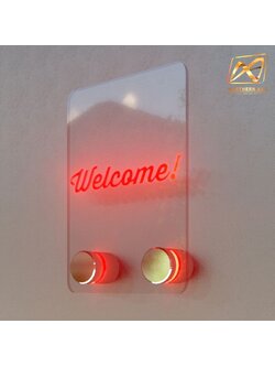 Clearance Sale! หมุดลอยLED หมุดมีไฟ หมุดยึดป้ายอะคริลิค ไฟLED แสงสีแดง 1 ชุด มี 2 หมุด ไม่รวมแผ่นอะคริลิค