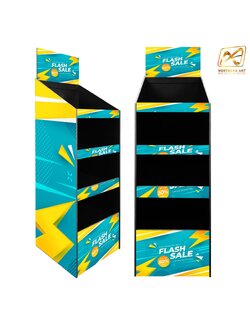 CLEARANCE SALE! ชั้นวางสินค้าพลาสวูด 4 ชั้น ขนาด (W)34 x (D)35.5 x (H)132 ซม. วัสดุพลาสวูดสีดำหนา 8 มม.ถอดประกอบได้