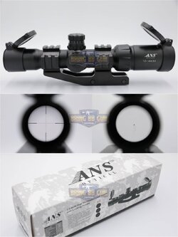 สโคปยิงไว 1.5-4x30 ยี่ห้อ ANS (CQB Scope 1.5-4x30) เป้ามี2แบบให้เลือก #Mil-Dot (เป้าเครื่องหมายบวก) #Arrow Reticle (เป้าลูกศร)