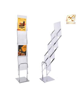 ชั้นวางโบรชัวร์อะคริลิค พับได้ ขนาดA4 เคลื่อนย้ายสะดวก แถมกระเป๋าสีดำ 1 ใบ