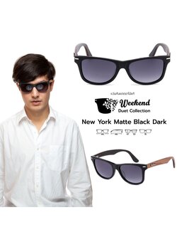 แว่นกันแดดขาไม้ Weekend Duet Collection New York Matte Black (Dark)