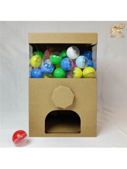 เกมส์หมุนบอล หมุนไข่ จับรางวัล สีกล่อง ขนาด 23 x 18 x 35 cm. พร้อมลูกบอลใส่ฉลาดขนาด 45 มม.จำนวน 40 ลูก