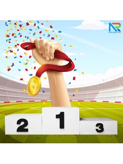 แท่นยืนรับรางวัล 1-2-3 ขนาด (W)210 x (D)50 x (H)50 cm. โครงเหล็ก ทำสีขาว พร้อมตัวเลข 1-2-3 (สั่งทำสีตามความต้องการได้)