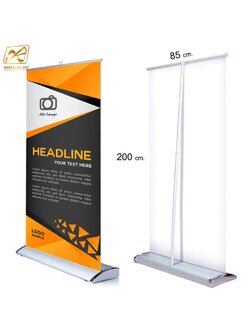 ROLL UP PREMIUM โรลอัพ ขนาด 85x200 ซม. รุ่นพรีเมี่ยม (หยดน้ำ) 1 หน้า วัสดุอะลูมิเนียมอย่างดี ม้วนเก็บได้ง่าย ฐานกว้าง แข็งแรง