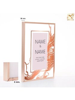 กรอบภาพ กรอบรูป กรอบโปสเตอร์ รุ่น B สีโรสโกลด์ สอดงานพิมพ์ด้านบน น้ำหนักเบา ติดตั้งง่าย ไม่ต้องเจาะผนัง