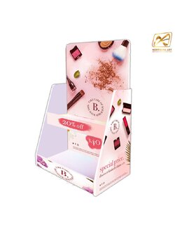 ชั้นวางสินค้าตั้งโต๊ะ พร้อมชั้นโชว์สินค้า2ชั้น ขนาด24.5x11.5x39 ซม. วัสดุพลาสวูดหนา 5 มม พร้อมสติ๊กเกอร์