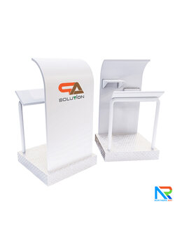 โพเดียมรปภ. รุ่นเหล็ก พ่นสีขาว ขนาด (W) 85 x (L) 85 (H) 135 ซม. แข็งแรง ทนทาน