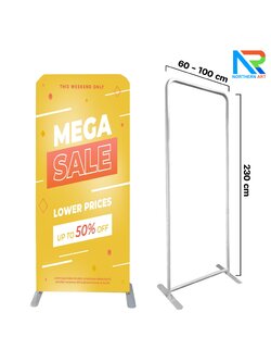 แบคดรอปผ้า Fabric Backdrop รุ่นตรง ขนาด (H)230 x (W)60-100 cm. โครงอะลูมิเนียม ถอดประกอบได้ แถมฟรี! กระเป๋าใส่อุปกรณ์ 1 ใบ