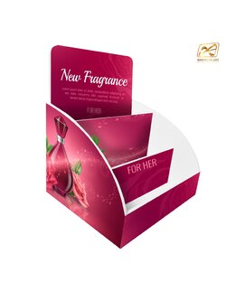 ชั้นวางสินค้าตั้งโต๊ะ แบบขั้นบันได 3 ชั้น ขนาด21x21x 28 ซม. วัสดุพลาสวูดหนา 5 มม พร้อมงานพิมพ์สติ๊กเกอร์