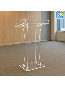 โพเดียม อะคริลิคใส ขนาด(W)60 x (L)42 x (H)109 cm. TOP ตรงพร้อมกันตก 3 ด้าน วัสดุอะคริลิคใส หนา 9.5 มม.