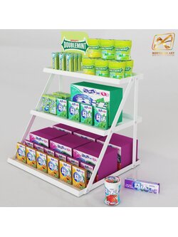 ชั้นวางสินค้าตั้งโต๊ะเหล็ก แบบบันได 3 ชั้น สีขาว ขนาด (W)44 x (D)37 x (H)37 cm.ถอดประกอบได้ แข็งแรง รับน้ำหนักได้ดี