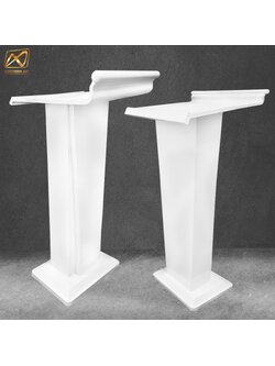 เช่าโพเดียมเหล็ก สีขาว ทรงโมเดิร์น TOPตรง ขนาด (W)58 x (L)51 cm. สูง 113 cm.