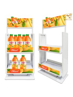 ชั้นวางสินค้าตั้งโต๊ะ 2 ชั้น สีขาว ขนาด 30x15x60 cm. พร้อมป้ายสอดด้านบน และกันตก