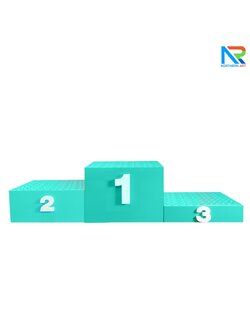 แท่นยืนรับรางวัล 1-2-3 ขนาด (W)210 x (D)50 x (H)50 cm. โครงเหล็ก ทำสีเขียว พร้อมตัวเลข 1-2-3 (สั่งทำสีตามความต้องการได้)