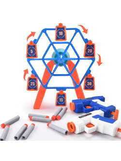 เกมส์ยิงเป้าชิงช้า เป้าหมุน 360 องศา 6 อัน พร้อมปืนอัดลม+กระสุนโฟม 1 ชุด ฝึกความแม่นยำ