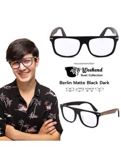กรอบแว่นสายตาขาไม้ Weekend Duet Collection Berlin Matte Black (Dark)