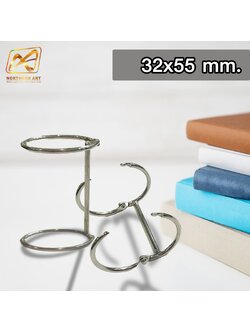 ห่วงคู่ สีเงิน ขนาด 3.0x32x55 mm. มีตัวล็อคห่วง ใช้เป็นห่วงใส่เอกสาร ห่วงแฟ้ม ห่วงปฏิทิน ห่วงเมนู