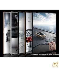 Magnetic Snap Frame กรอบใส่ภาพ ขอบอะลูมิเนียม มุมมน ใส่ภาพได้ง่ายด้วยแถบแม่เหล็ก กรอบหนาเพียง 10 มม. ติดผนังได้ง่าย น้ำหนักเบา