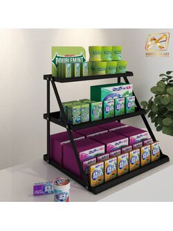 ชั้นวางสินค้าตั้งโต๊ะเหล็ก แบบบันได 3 ชั้น สีดำ ขนาด (W)44 x (D)37 x (H)37 cm.ถอดประกอบได้ แข็งแรง รับน้ำหนักได้ดี