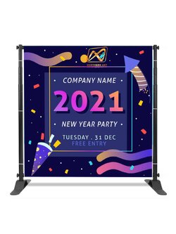 ป้ายตั้งพื้น ขาตั้งป้ายไวนิล ขนาด W(100-245) x H(140-240) ซม.(ปรับขนาดได้) โครงเหล็กแข็งแรง ถอดประกอบได้ เคลื่อนย้ายสะดวก