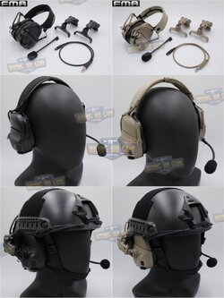 หูฟังสื่อสารตัดเสียงได้ ทรง Ops-Core AMP ยี่ห้อ FMA (FCS AMP tactical communication shooting headset noise reduction) (AMP)