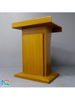 โพเดียมไม้ ยืนคู่ TOP ตรง สีสัก ขนาด (W)90 x (L)55 x (H)112 cm.