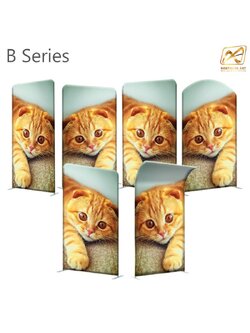 แบคดรอปผ้า รุ่นB series ขนาด (W)150 cm. x (H)228 – 324.6 cm. โครงอะลูมิเนียม ถอดประกอบได้ พร้อมกระเป๋าใส่อุปกรณ์