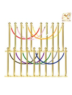 เช่าเสากั้นบริเขต สแตนเลสหัวกลมสีทอง พร้อมสายผ้าคล้อง สีแดง ดำ เทา เหลือง เขียว น้ำเงิน ม่วง ชมพู ขาว ส้ม ( ราคาต่อเสา )