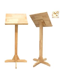 เมนูสแตนไม้ยางพารา (W) 36 X (L) 50 X (H) 112 cm. สีธรรมชาติ แข็งแรง ทนทาน สำหรับวางเมนูหน้าร้านอาหาร