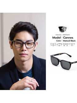 กรอบแว่นสายตาพร้อมคลิปกันแดด Weekend Cannes Matte Black