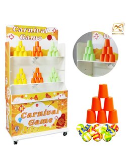 CARNIVAL GAME เกมส์ปาแก้ว ขนาดโครง (W) 90 x (L)50 x (H)176 cm. พร้อมแก้ว 36 ใบ และบอลโฟม 12 ลูก