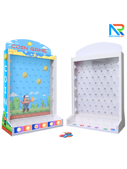 เกมส์หย่อนเหรียญตั้งโต๊ะ ขนาด (W)50 X (D)20 X (H)75 cm. พร้อมเหรียญพลาสติกคละสี 10 เหรียญ