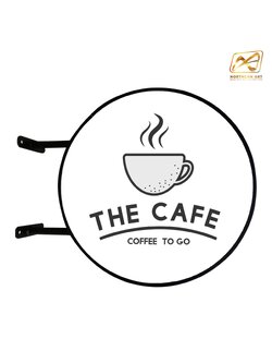 ตู้ไฟLEDทรงกลม 2 หน้า ขอบสีดำ พร้อมอะคริลิคหน้าเรียบ พร้อมขายื่น ติดตั้งง่าย (ราคาตู้ไฟ พร้อมงานพิมพ์)