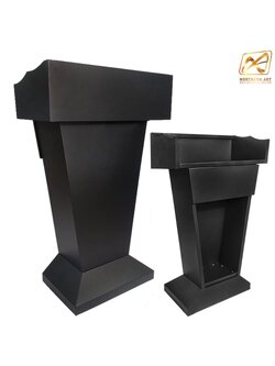 CLEARANCE SALE โพเดียมรปภ. เหล็กสีดำ พร้อมลิ้นชัก ขนาด (W) 69.5 x (L) 36 ซม. สูง 112 ซม.