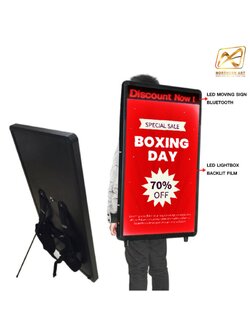 เป้เดินทรูป LED สะพายหลัง พร้อม ไฟวิ่งLED สีแดง ขนาด 93x63 cm.พร้อมแบตเตอรี่ ชาร์จไฟ ใช้ได้นาน 6-8 ชม.