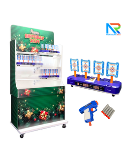 เช่าเกมส์ CARNIVAL GAME ยิงเป้าเคลื่อนที่ ขนาด (W) 90 x (L)50 x (H)176 cm. พร้อมเป้าเคลื่อนที่ 4 เป้า 3 ชุด ปืนกระสุนโฟม 2 ชุด