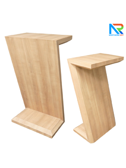 โพเดียมไม้ สีวอลนัทอ่อน ทรง Z ขนาด (W)60 x (L)40 x (H)110 ซม. แข็งแรง ทรงสวย เหมาะสำหรับการนำเสนอทุกโอกาส