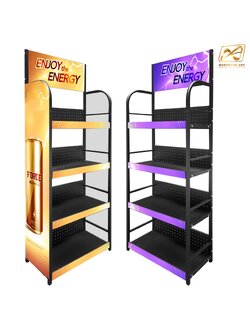 ชั้นวางสินค้าเหล็ก 4 ชั้น สีดำ ขนาด (W)60 x (D)30 x (H)160 ซม. ถอดประกอบได้