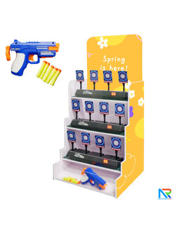 เช่าเกมส์ยิงเป้านิ่ง ตั้งโต๊ะ ขนาด (W)40 x (D)40 x (H)90 cm. พร้อมเป้านิ่ง 4 แผ่น 3 ชุด และปืนกระสุนโฟม 1 กระบอก