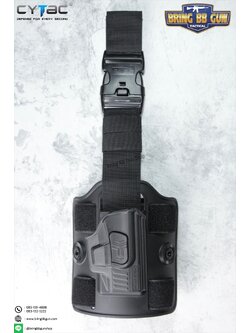 ซองปืนพกนอกปลดนิ้วชี้ Sig Sauer P365 + เพลทรัดต้นขา ยี่ห้อ Cytac (R-Defender G3 Series P365 Holster with Drop Leg Platform)