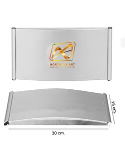 ป้ายหน้าห้อง ป้ายแผนก ป้ายอะลูมิเนียม รุ่นโค้ง ขนาด15x30 ซม. น้ำหนักเบา ติดตั้งง่าย ไม่ต้องเจาะผนัง