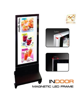 ตู้ไฟตั้งพื้น LED 2 หน้า มีล้อ ขนาด (W) 60 X (H) 155 ซม. รุ่น INDOOR