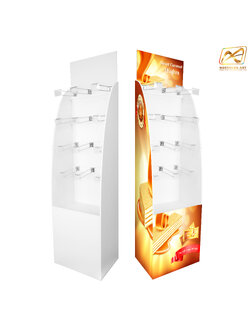 ชั้นวางสินค้าพลาสวูด รุ่น H06 ขนาด (W)38 x (D)30 x (H)150 ซม. พลาสวูดหนา 8 มม.พร้อมงานพิมพ์สติ๊กเกอร์ ( ราคาไม่รวมขอแขวนและป้ายราคา )